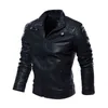 Hommes Moto Veste Hiver Hommes Faux PU En Cuir Vestes Casual Biker Manteau Zipper Polaire Mâle Automne Chaud Slim Fit Pardessus 211110