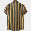 Striped T Shirts Men Kortärmad Utskrift Casual Mens Aloha Shirt Strand Hawaiian Camisas Summer Märke Mysig överdimensionerad Camisa 210524