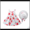 Одежда младенца, беременные летние детские платья рожденные дети девушки без рукавов бабочка точка туту пляжное платье сарафан с шляпой падение доставки 2021