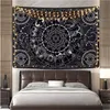 Tapestries Trippy Forest Line Art Tapestry Moon Animal Bird Blacklight Wall Hanging Blanket For Home Aesthetic Room Decor