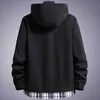 Heren Windjack Jassen Lente Herfst Mode Patchwork Plaid Hooded Jas Mannelijke Kleding Casual Jassen 8XL 211013