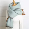 2020 Women Winter Scarf Knitted Solid Pashmina Warm Lady Cashmere Scarves Thick Blanket Wraps Bandana Female Stole