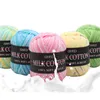 1 pc 50g / pc duplo de tricô crochet leite macio bebê quente bebê algodão lã fio mão fios de malha diy artesanato kit sweater scarf chapéu y211129