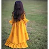 Kid Baby Girl Boho Beach Dress Half Sleeve Party Princess Ruffle Summer Dress Q0716