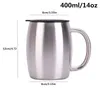 14oz a free double wall 18/8 stainless steel milk&tea drinking beer cup creative barrel Coffee Mug travel with handle 220311