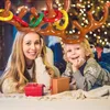 Jul Party Game Uppblåsbara Santa Rolig Reindeer Antler Hat Ring Toss Christmas Kids Gift New Year Xmas Utomhus Uppblåsta leksaker