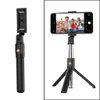 K07 Bluetooth-versie roestvrij staal statief geïntegreerde mobiele telefoon selfie stick telescopische horizontale verticale live brede selfie sticks