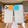 Camera Lens Protection Phone Cases for iPhone 13 12 11 Pro MAX XS XR 7 8 plus Shockproof Sliding Window Clear Acrylic Capacity cover Case