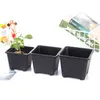 Square Nursery Plastic Flower Pot Planter 3 Size for Indoor Home Desk Bedside or Floor, and Outdoor Yard, lawn or Garden Planting by Sea DAP103