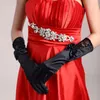 Элегантная длинная варежка лук пять пальцев перчатки простой стиль цветочный узор варега свадьба перчатка для леди