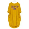 Women's T-Shirt Round Neck Middle Sleeve Printing Loose Sorority Greek Sigma Gamma Rho LogoT-shirt