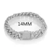 Hip Hop 10mm 12 mm 14 mm 2Row Cuban Stift Kette Bling Out Out Box Schnalle Kupfer Kubikzirkonias Armband für Männer Schmuck Link3509834