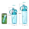 400 / 600ml Drinking and Misting Sports Water Bottle Portable Anti-läcktryck kopp för utomhus sporthydrering och kylning ner 211013