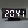 Multifunctionele digitale wekker LED-display spiegel klok snooze tijd nachttafel Desktop reloj desertador met USB-kabel 211112