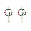 colorful rhinestone earrings