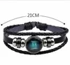 12 Constellation Armband / Boogschutter / Waterman / Schorpioen / Weegschaal / Steenbok Gevlochten Lederen Armbanden Armbanden voor Mannen Vrouwen