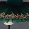 Stage Wear Deep Green Velvet Bodice Professional Ballet Tutu For Women Girls Pancake Platter Ballerina Kids Adult