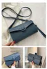 Women's Black Alligator PU Leather Small Flap Bags 2021 Fashion Cover Mini Shoulder Messenger Bag