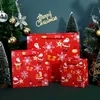 メリークリスマスギフトラップペーパーバッグクリスマスツリーパッキングスノーフレークキャンディボックス新年子供の好意バッグ装飾1042422