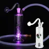 Changement de lumière LED Narguilés Dab Plate-forme pétrolière Verre Pipe à fumer Lumières Bongs HookahTobacco Ash Bowl Portable Shisha Huile Percolater Bubbler Tuyaux d'eau