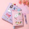 Блокноты A5/A6 PU Macaroon Laser Glittter Slease-Leaf Cover Binder Dairy Notebooks Журнал Журнал Travelers Travelers Notebooknotepads