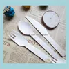 Flatware Kitchen Dining Bar Home Garden 1000Pcs Small Round Spoon With Personalized Wooden Mini Spoons For Ice Honey Yogurt Jam Jars P