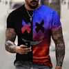 Męskie koszulki xoxo 3D drukowane koszulki Halloween, okrągła bluza szyi, trend, moda miejska, rozrywka, 2022
