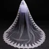 Mantilla Lace Wedding Veil Sparkling Sequins Lace Long Bridal Veil with Comb White Ivory 3 Meters Bride Veil Wedding Accessories X0726