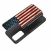 Hybrid Armor 2 en 1 USA Drapeau Américain Marbre Antichoc Cas pour Samsung S21 plus A52 A72 A12 A32 A42 5G S21FE PC + TPU couverture