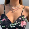 3Pcs/Set Goth Baroque Pearl Choker Necklace for Women Vintage OT Buckle Toggle Clasp Pendant Chain Jewelry on the Neck