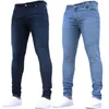 Jeans masculinos Cintura elástica sem cortes grande namorado super calor22