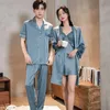 Damen-Nachtwäsche, modische Paare, sexy Pyjamas, Damen/Herren, Eisseiden-Set, lockere Robe in Übergröße