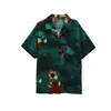 Tie Dye Green Patchwork Red Short Sleeve Shirt Summer Loose Baggy Button Up Women Shirts Blouses Fashion 210427