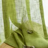American Country Style зеленый хлопок льна занавес четверы FBRICS обработка занавес для гостиной Cortina Tulle My328-30 210712