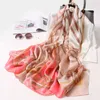 Kvinnor 100% Real Scarf Luxury Brand Chinese Shawls Wraps Print Long Natural Silk Scarves Foulard Femme 175x65cm