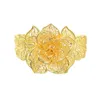 Pulseira de ouro metal oco flor aberta manguito pulseira para mulheres índia acessórios de casamento nupcial luxo women039s pulseiras je4520877