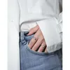 Cluster Rings Shanice 925 Sterling Silver Open Ring Korean Ins Minimalistisk Twist Micro-Inlaid Moonstone Party 2021 Trend Fine Smycken