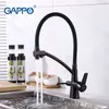 Gappo Küchenarmatur Filter Wasserhähne Mischer Waschbecken Deckmontierter Luftreiniger Schwarz Torneiras De Cozinha Filtro De Agua Cucina Y40041 211108