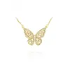 Damenmode Temperament dreidimensionale Zirkon vergoldet Anhänger weibliche hohle Schmetterling Halskette