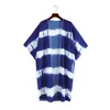 Blå Boho Striped Robes Badkläder Kopplingar Plus Size Beach Wear Long Kimono Klänning Kvinnor Sommar Baddräkt täcker upp A806 210420