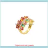 Wedding Jewelrywedding Rings Fashion Simple Creative Cute Water Flower Ring Female Engagement Party Jewelry Wholesale Drop Delivery 2021 Ilq