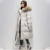 Kvinnors Vinter Bomull-Vadderad Jacka Koreansk Stig Stor Fur Collar Hooded Long Down Cotton Parkas Varm Loose Clothing Women Coat 211013