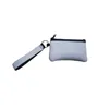 White Blank Cosmetic Bags Sublimation Heat Transfer Makeup DIY Craft Travel Pouches Zipper Cases Coin Purse Holder with Wristlet Keychain for Women Men Organizer