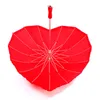 red heart shape Umbrella Romantic Parasol Long-handled Umbrella for Wedding Photo Props Umbrella Valentine's Day gift LLA10816