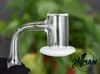 2021 Blender Quartz Banger ogenomskinlig vit nagelrökning Helt svetsa avfasad kant Flat Top Water Bong för DAB RIG1040511