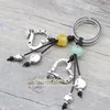 Anslow Nowy Design Key Chains Vintage Skórzany przewód Handmade DIY Heart Para Loves 'Kluczowe pierścienie Dla Kobiet Torba Key Drzwi Low0010ky G1019