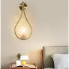 Led Wall Lamp Light Gold Color White Glass Shade G9 Bedroom Bedside Restaurant Aisle Sconce Modern Bathroom Indoor Lighting Fixtures a56