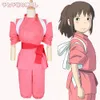 Горячий аниме фильма с душевным прочь Cosplay костюмы Takino Chihiro Show Costumes Kamikakakushi Girls Pink Kimono Устанавливает женская вечеринка WIG Y0913