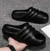 Мужские тапочки большого размера, лето 2024, модная мужская повседневная обувь с дырочками, мужские уличные нескользящие пляжные сандалии