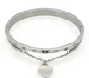 Bracelet Femmes Hanging Heart Label Forever Love Pulseira Titanium Steel Bangle Bracelets for Women Jewelry GC471